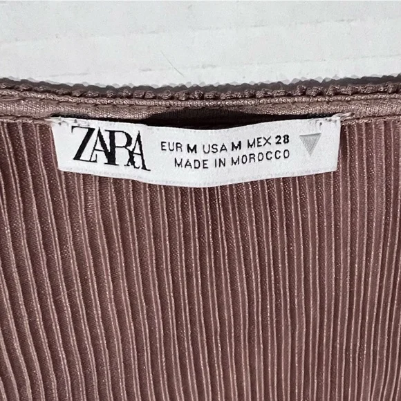 ZARA Coklat Pleated Blouse - Picture 4 of 4